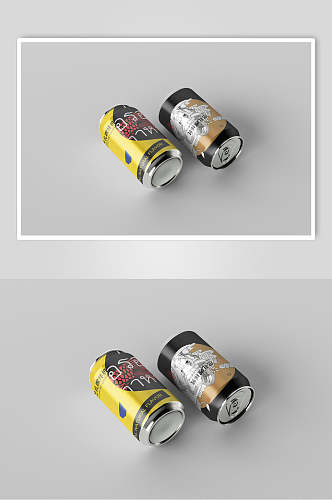 时尚创意易拉罐包装智能贴图样机