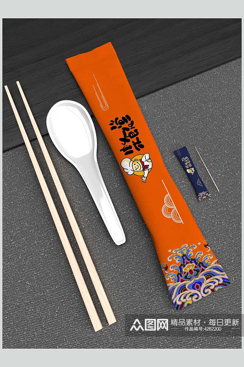 创意时尚一次性餐具筷子样机素材
