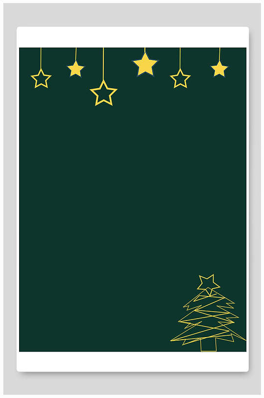 高端时尚树木五角星挂饰圣诞节背景
