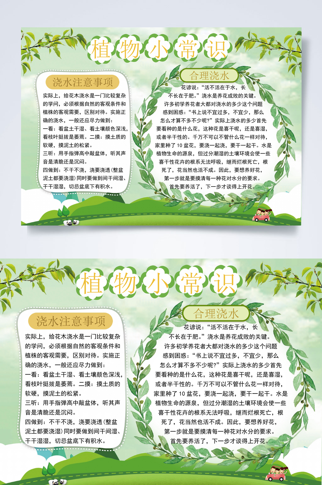 绿色植物常识小报WORD素材