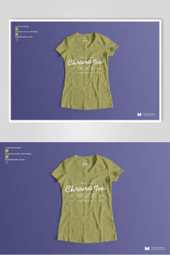 创意时尚简洁T恤服装贴图样机