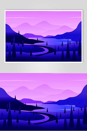 紫色户外风景素材