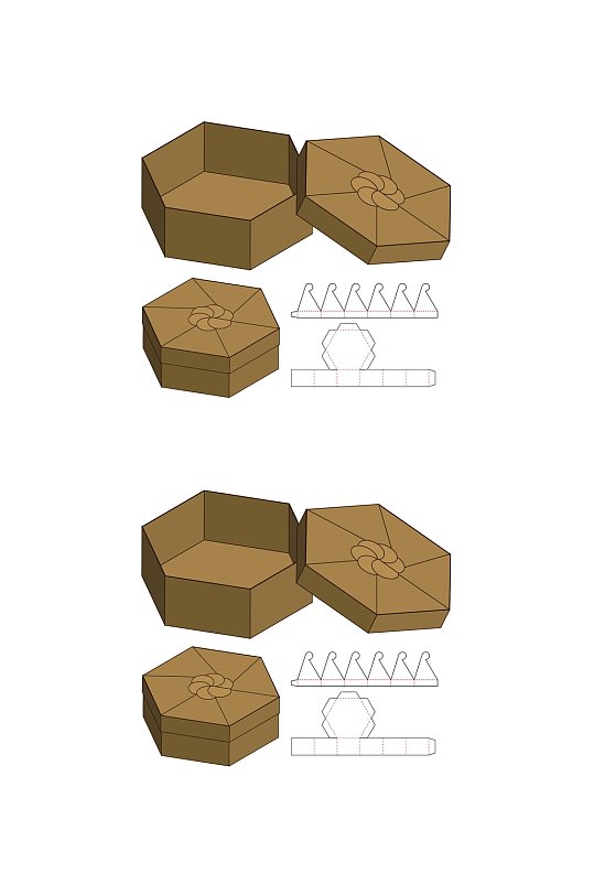 六边形产品包装矢量量图纸
