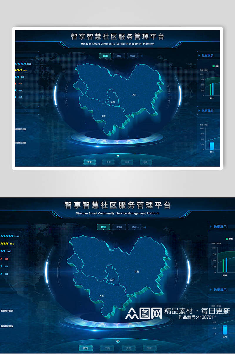 社区服务管理数据可视化素材素材
