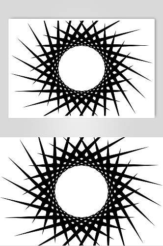 精美黑白几何图形矢量素材