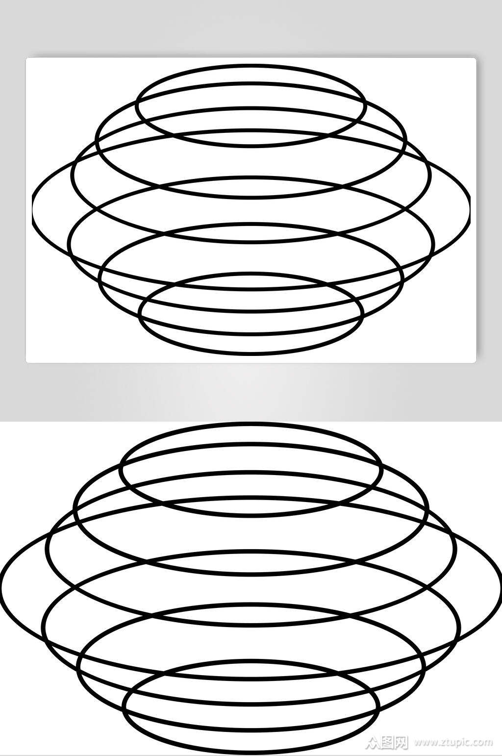 层叠黑白几何图形矢量素材