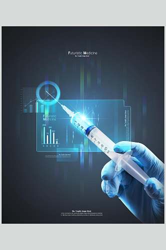 创意数据针筒医学医疗科技素材