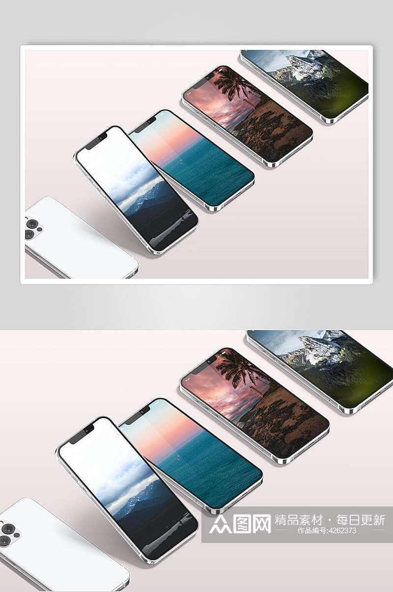 风景iPhone手机UI效果图样机素材