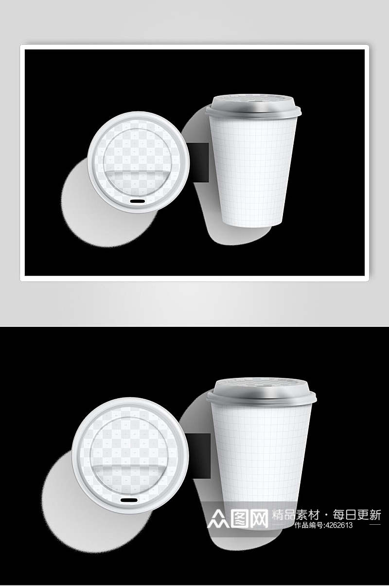 白色奶茶咖啡杯包装样机素材