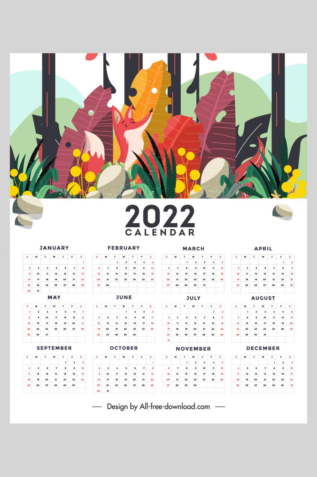 小清新新年日历素材
