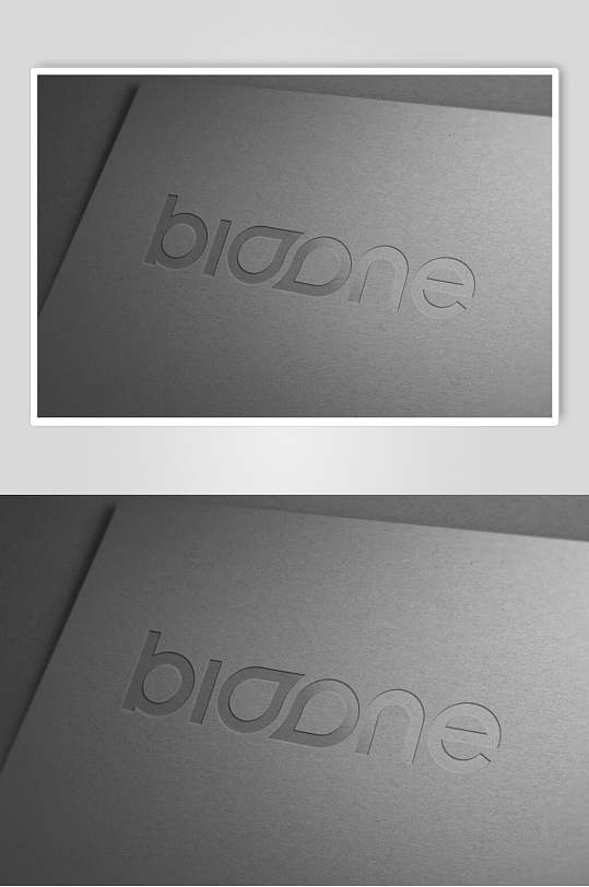 浅灰色氛围背景高端纸张材质logo样机