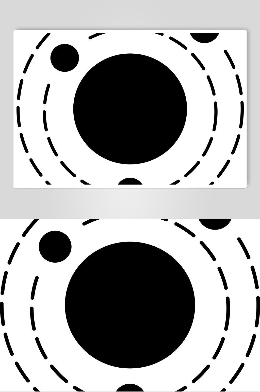 圆形黑白几何图形矢量素材