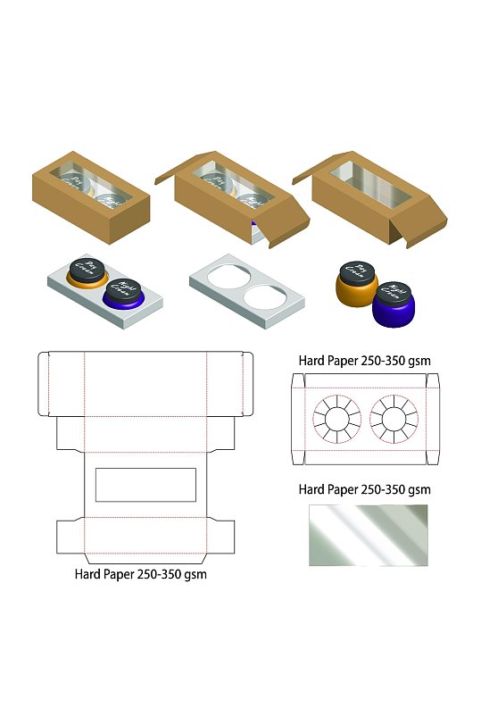 瓶罐圆孔白膜食物包装矢量图纸