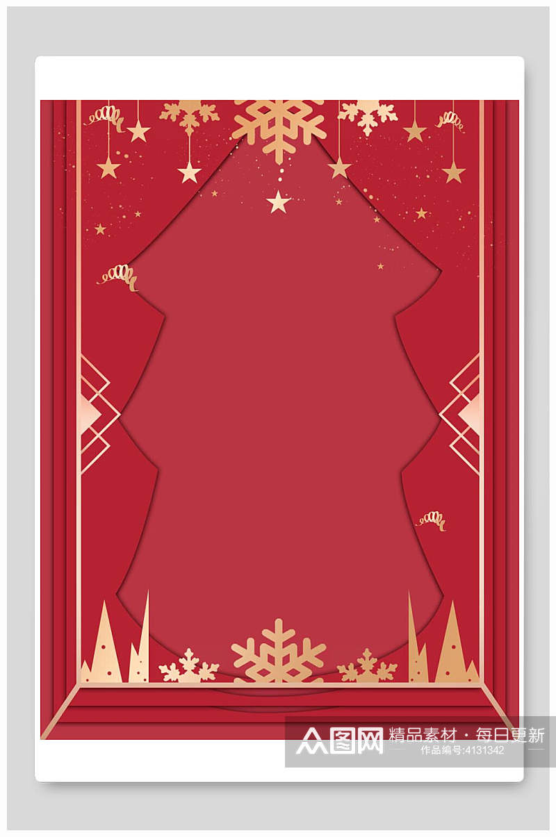 高端时尚雪花五角星挂饰圣诞节背景素材