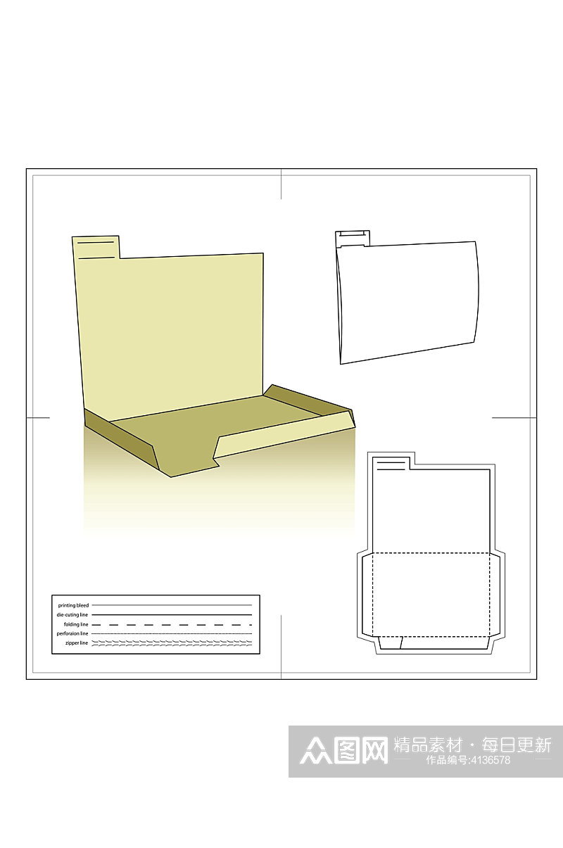 经典商务纸盒包装设计图纸素材