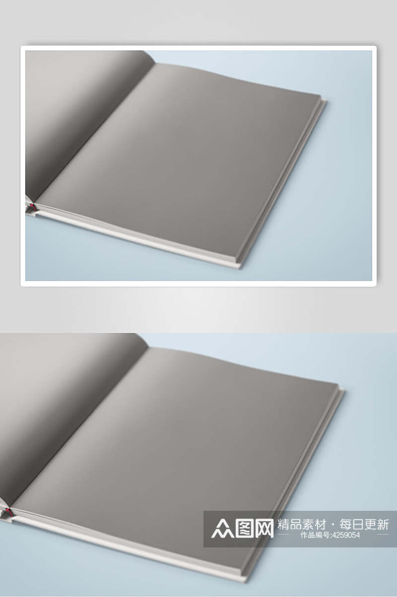 基础灰色纯色书本样机素材