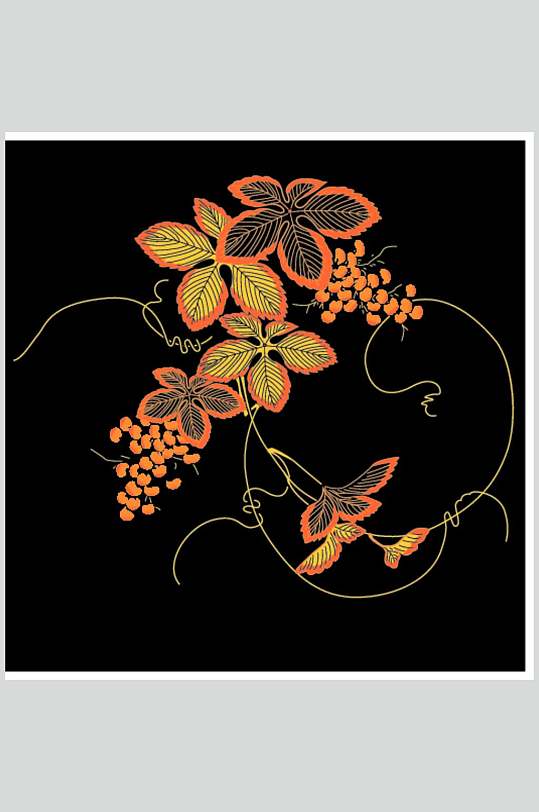 传统矢量刺绣花纹图案素材