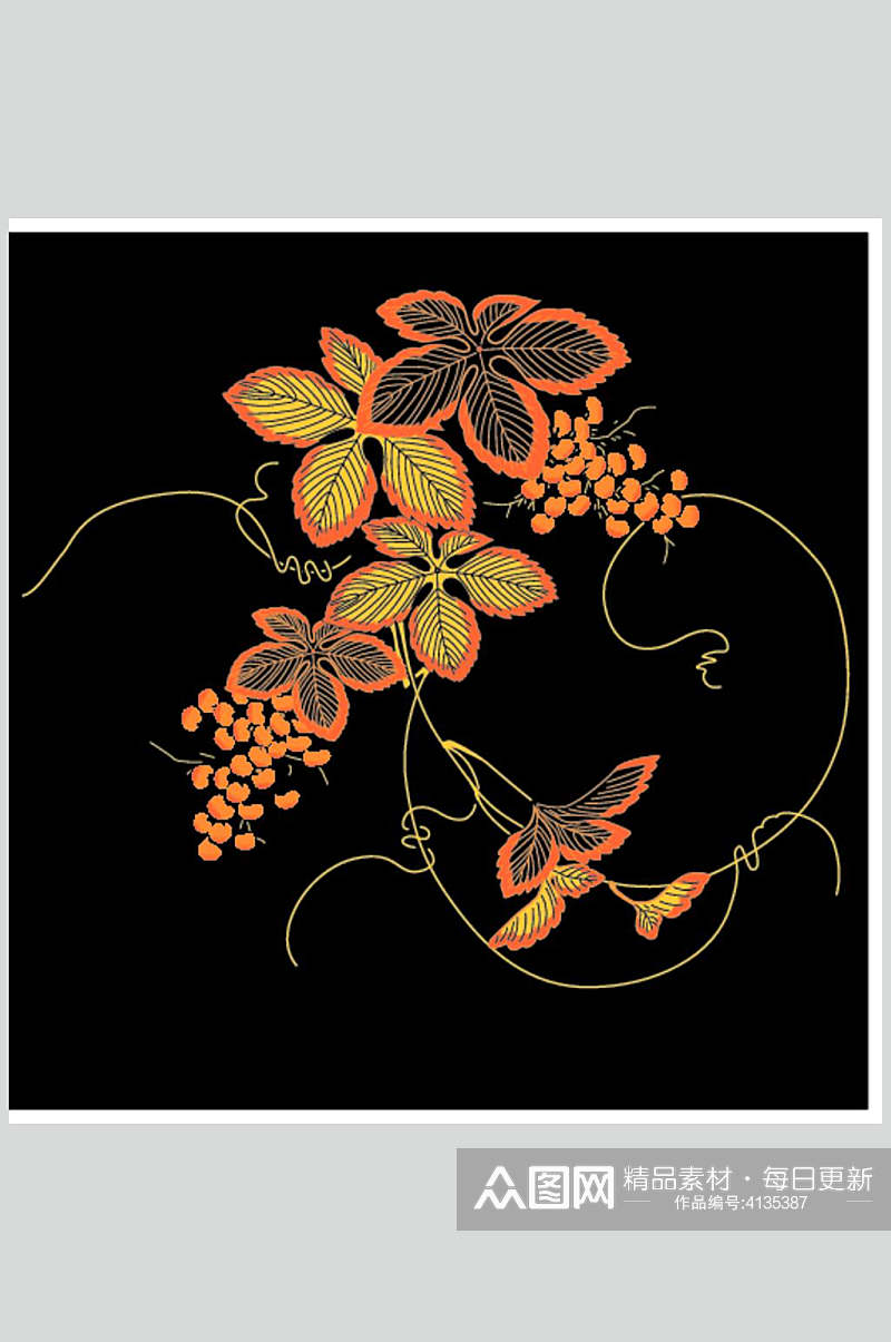 传统矢量刺绣花纹图案素材素材