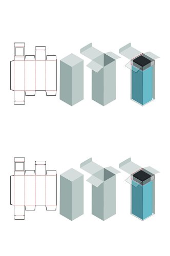 拆分图方形各式包装设计矢量图纸