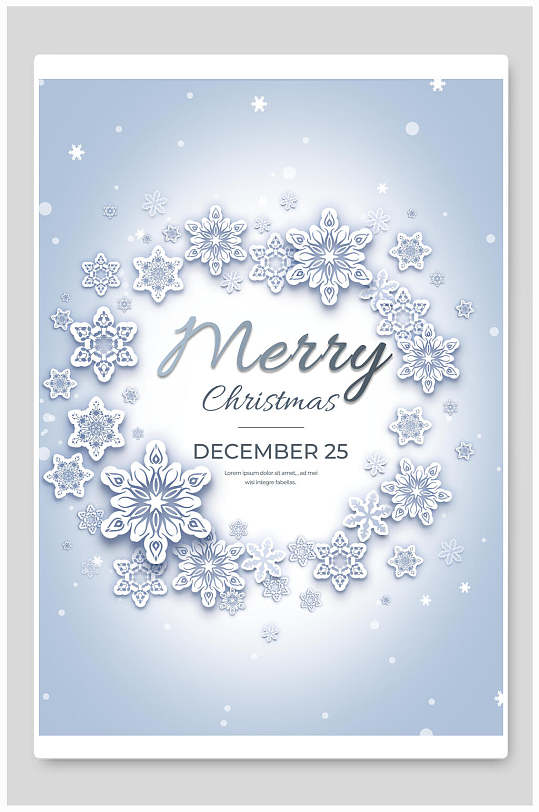 雪花唯美冬天雪花圣诞节海报
