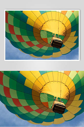 绿色热气球风景图片