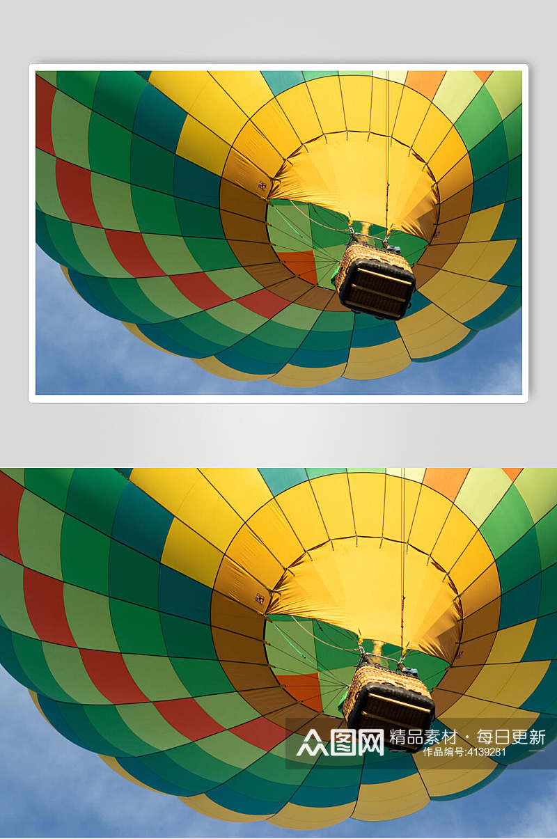 绿色热气球风景图片素材