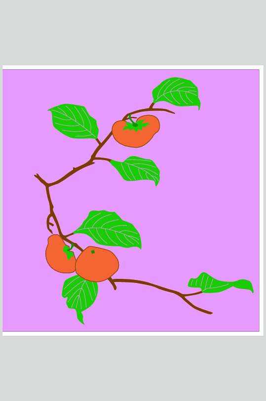 传统柿子矢量花纹图案素材