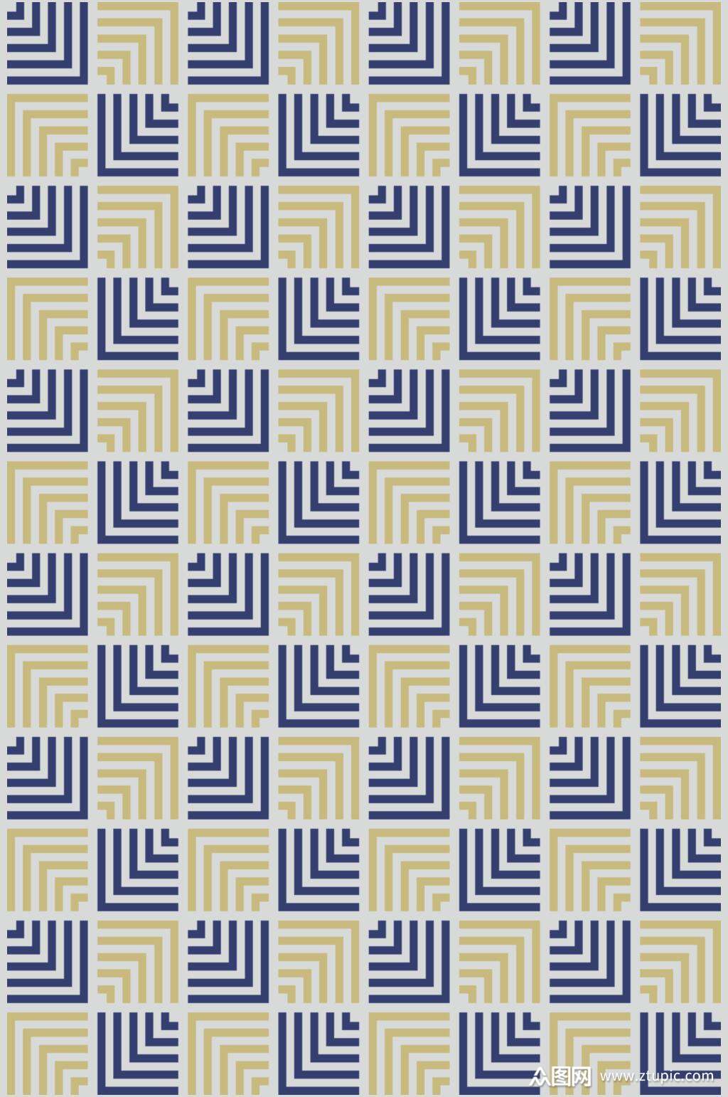 传统风拼接正方形图案矢量素材素材