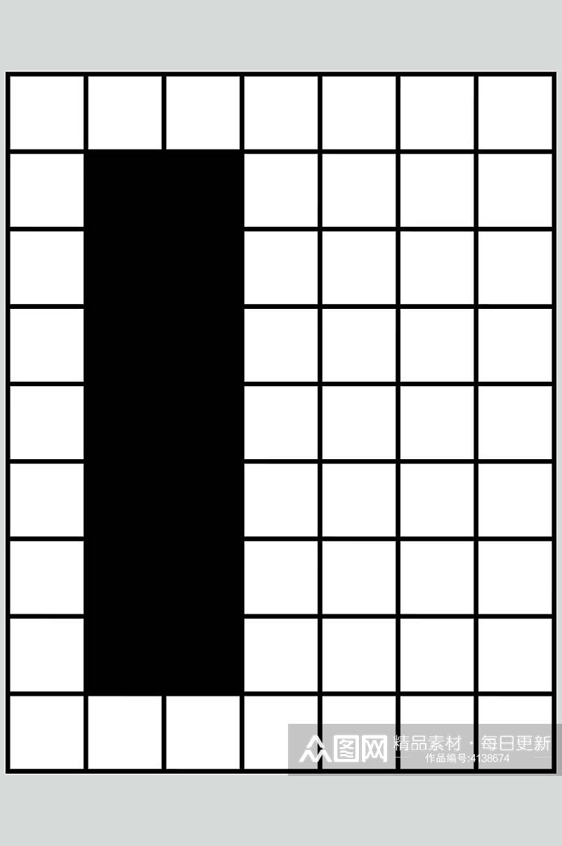 格子黑白几何图形矢量素材素材