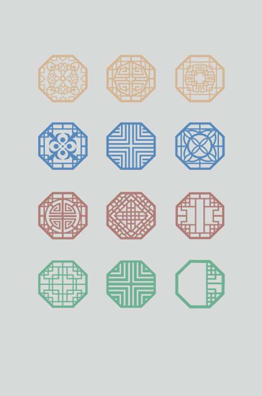 中式傳統(tǒng)矢量鏤空窗花素材