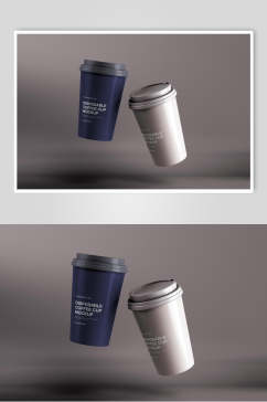 时尚现代一次性咖啡杯样机