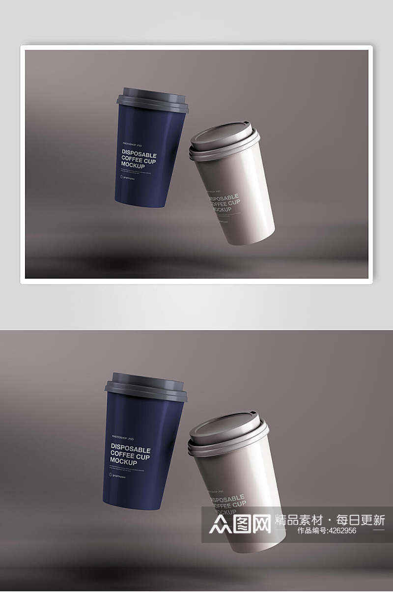 时尚现代一次性咖啡杯样机素材