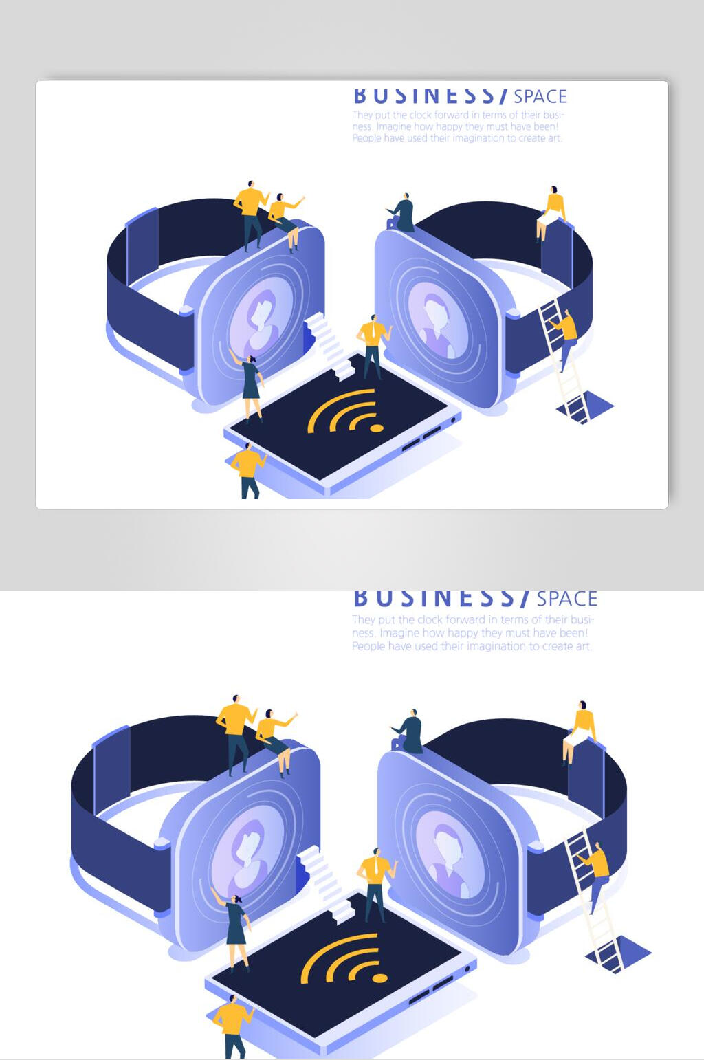 网络科技公司矢量插画素材