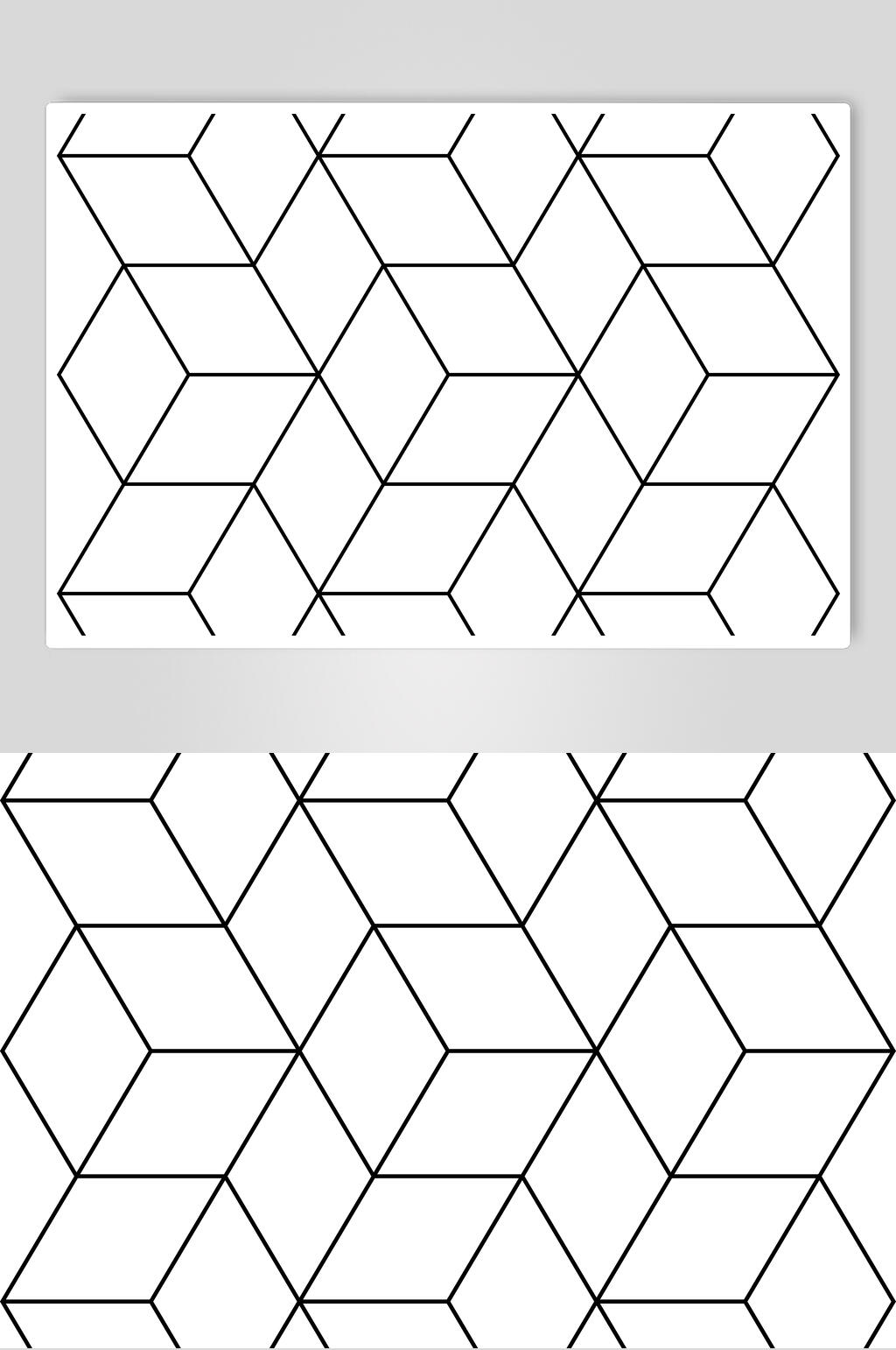 方形黑白几何图形矢量素材素材