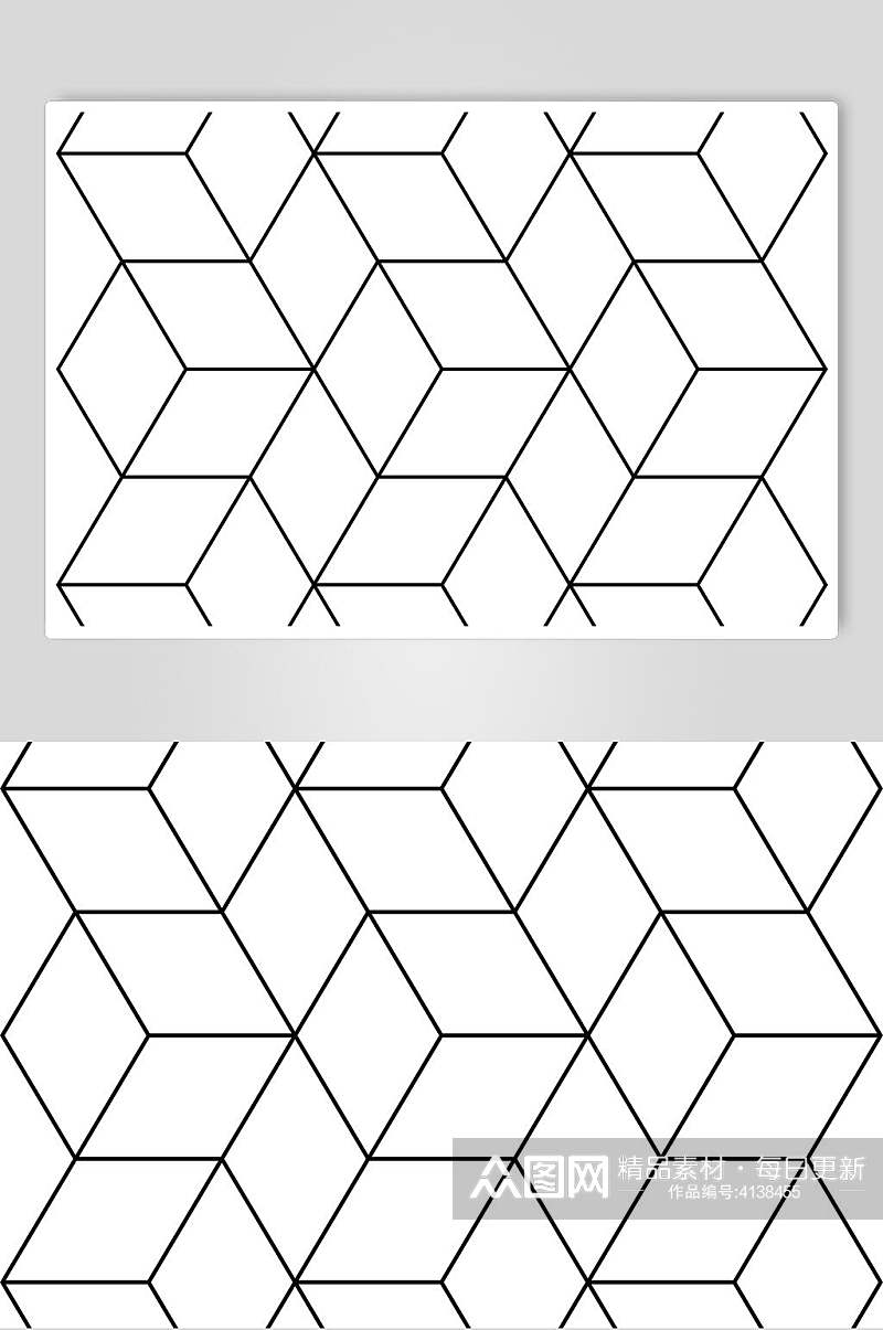 方形黑白几何图形矢量素材素材