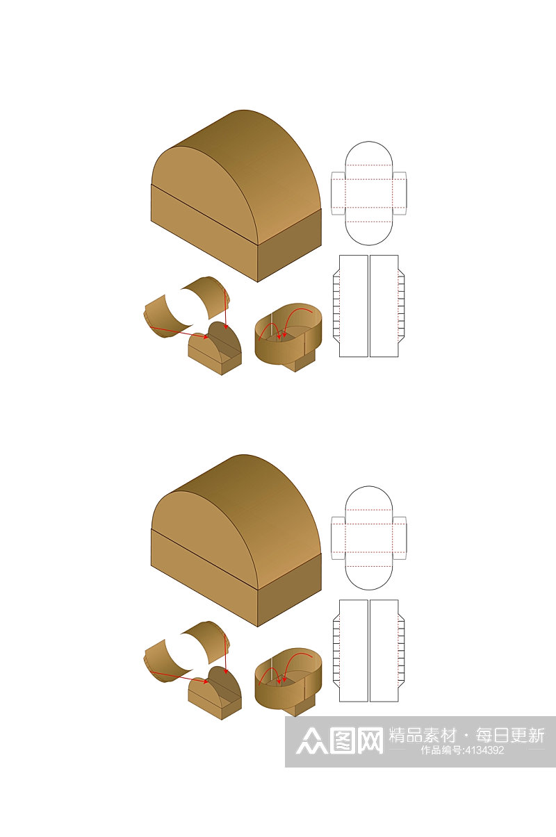 拱形箭头棕产品包装矢量量图纸素材