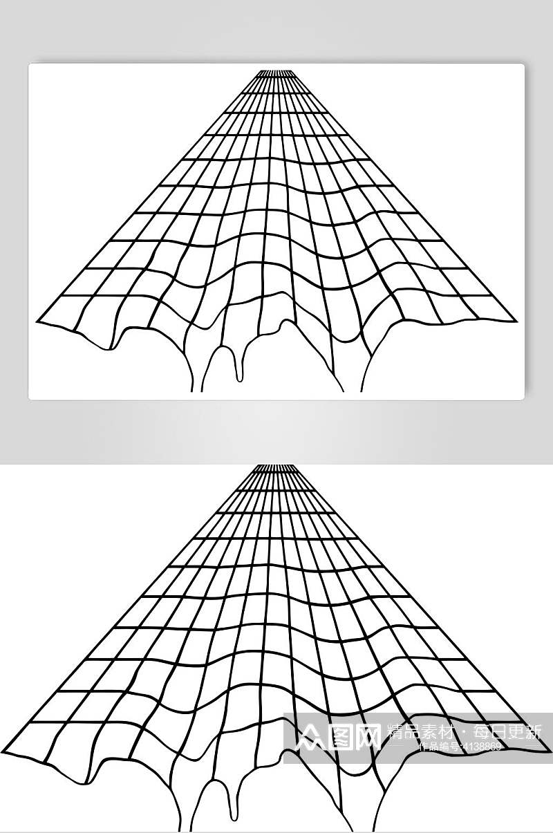 渔网黑白几何图形矢量素材素材