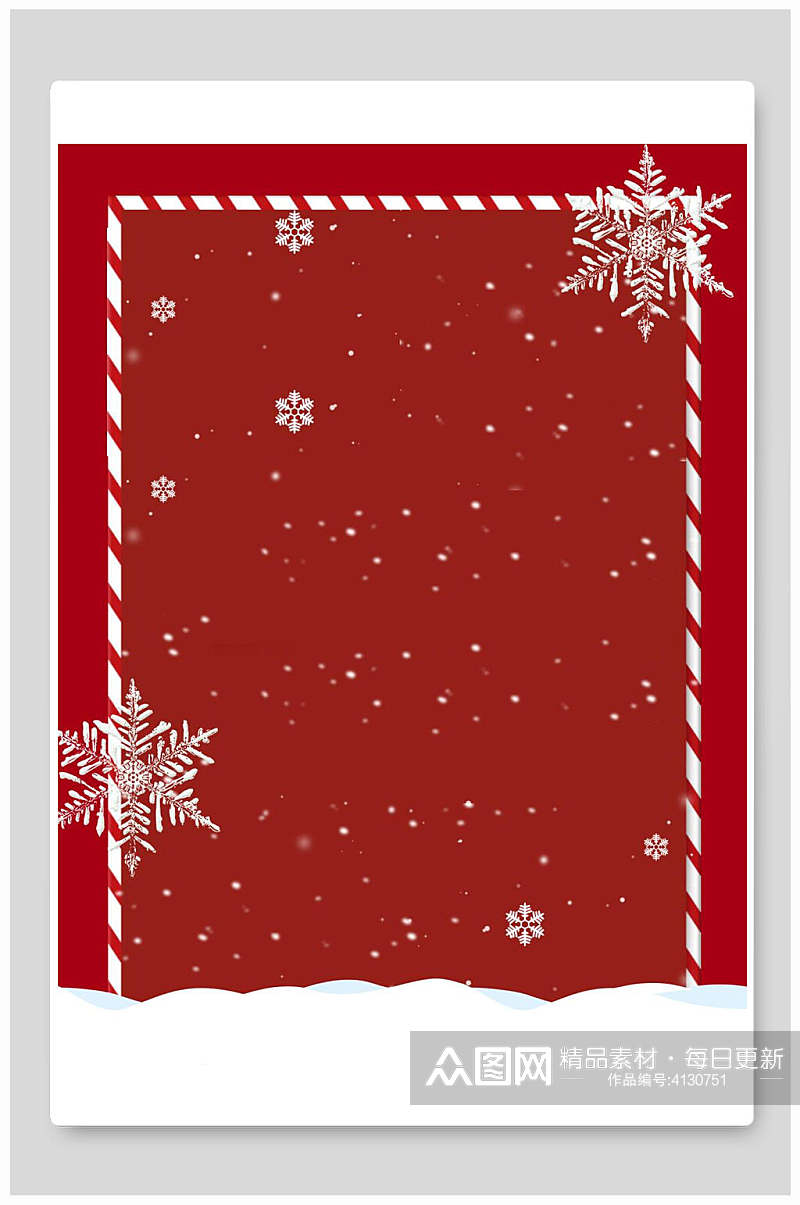 高端时尚雪花光点边框红圣诞节背景素材