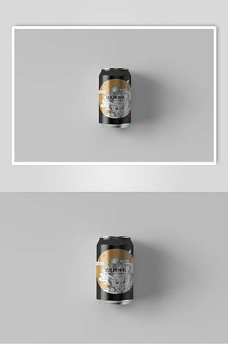 黑色易拉罐包装智能贴图样机