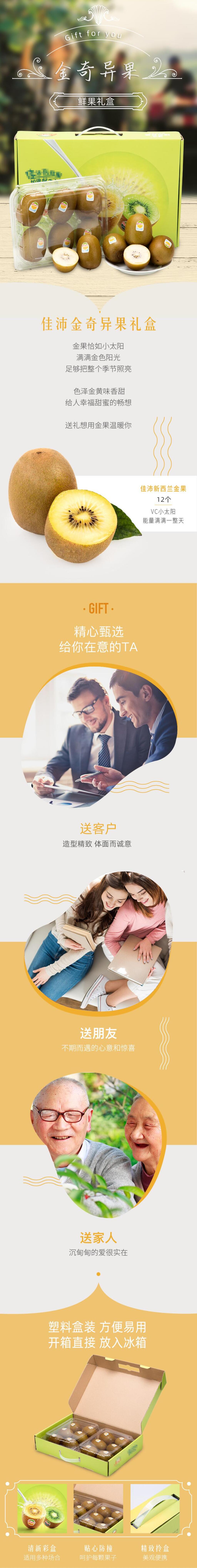创意金奇异果水果详情页素材