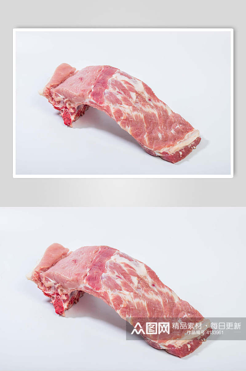 新鲜排骨猪肉横图素材