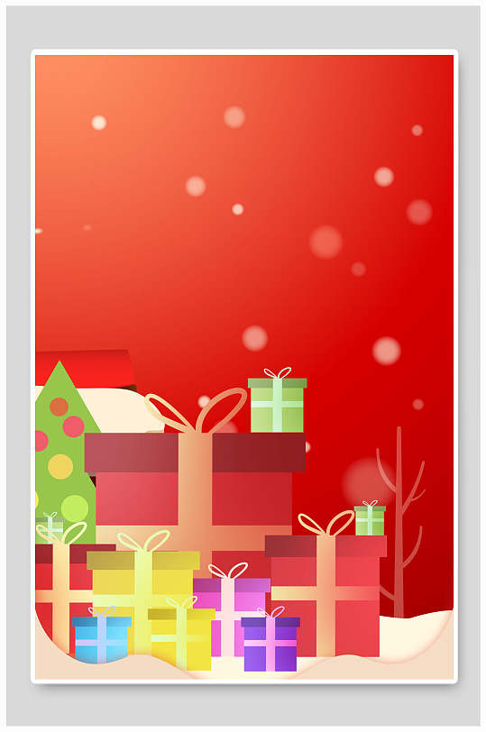 高端时尚礼物盒蝴蝶结红圣诞节背景