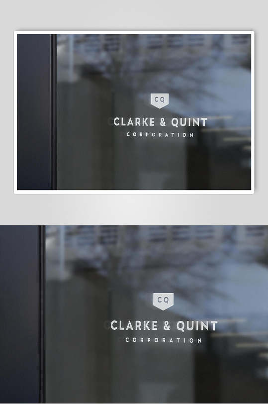 透明玻璃材质LOGO样机-众图网