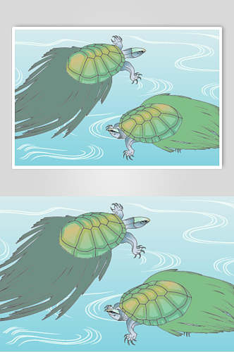 传统矢量乌龟图案素材