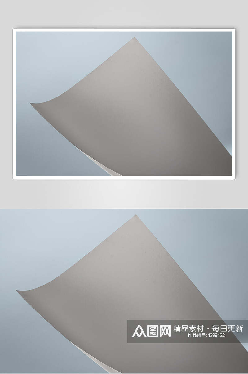 灰白色背景墙方形单页纸张样机素材