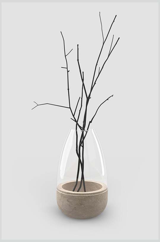 韵味植物花瓶单独家具摆件装饰品样机