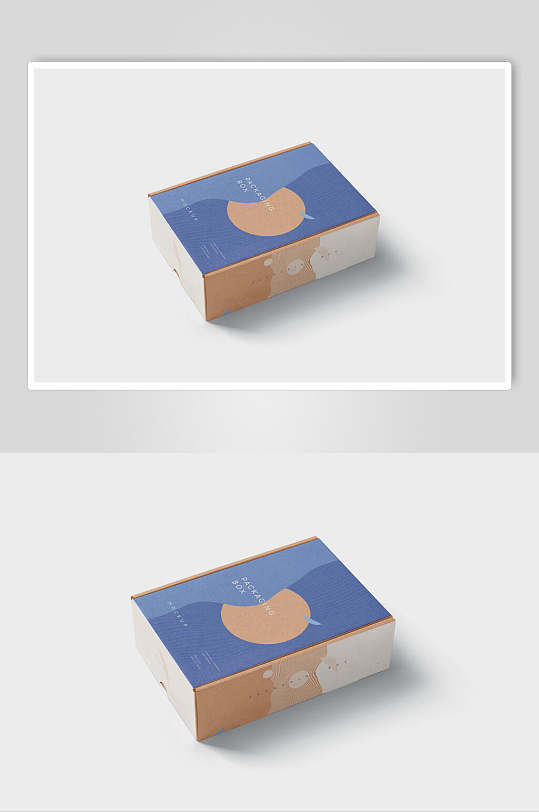 个性纸箱包装盒智能贴图样机