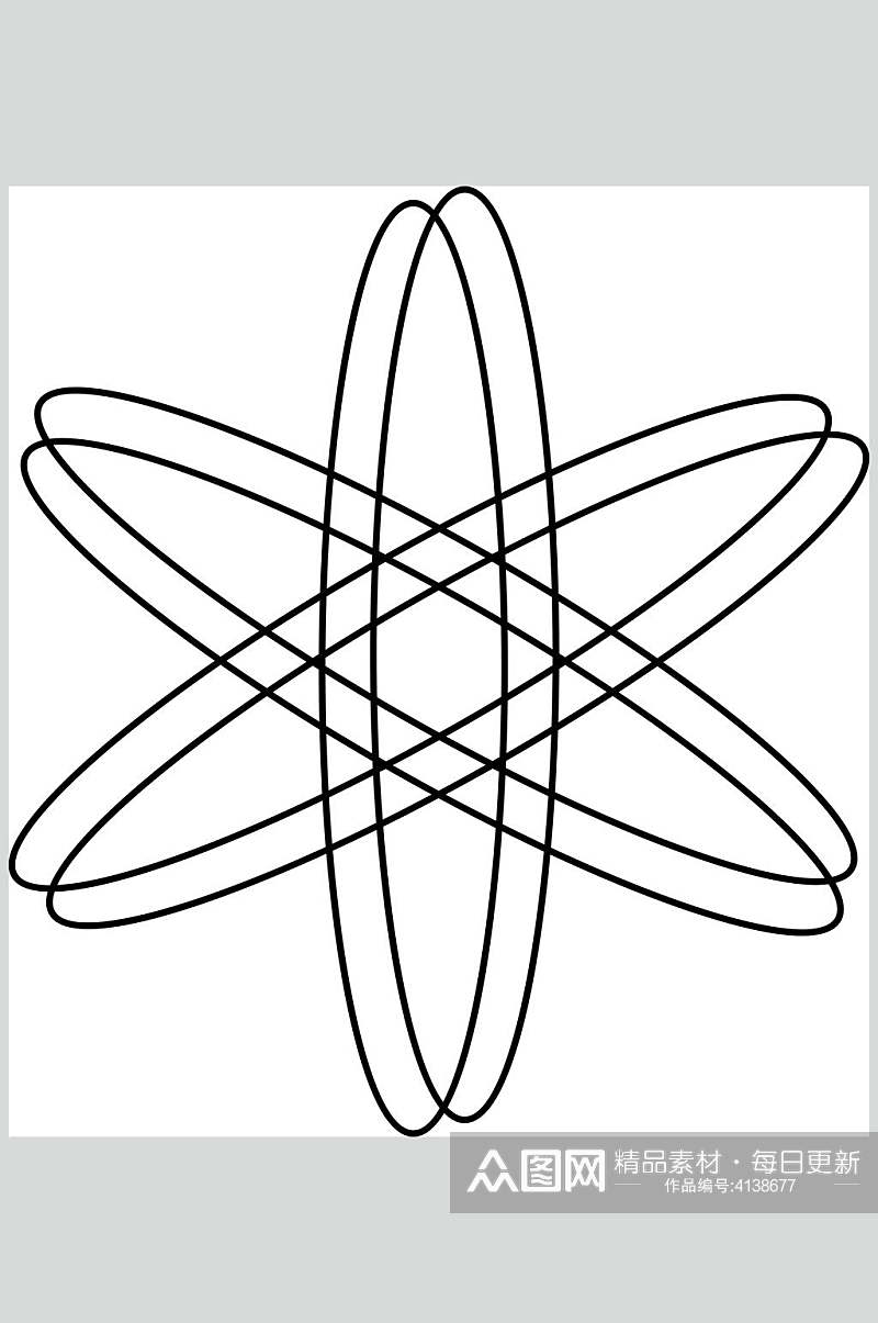 圆圈黑白几何图形矢量素材素材