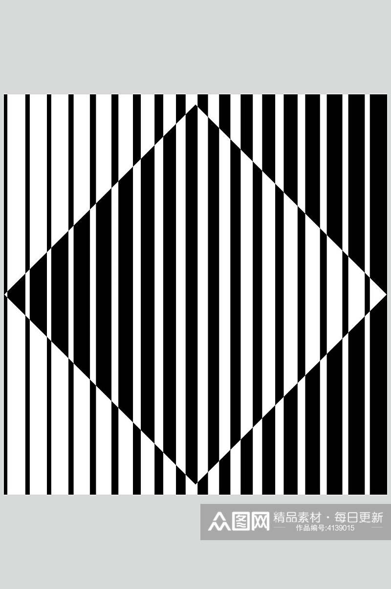 条纹黑白几何图形矢量素材素材