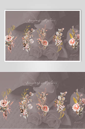精美水彩手绘花卉装饰素材